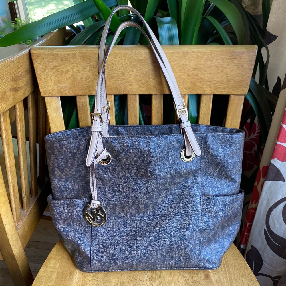 Michael Kors Brown Signature Jet Set Tote Bag